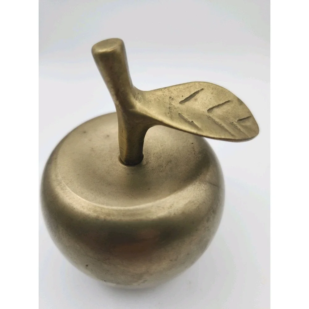Vintage Brass Apple Bell. With Clapper Intact. Natural Patina.